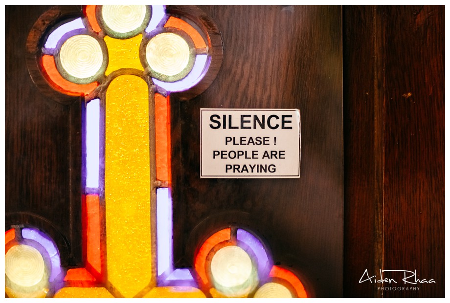 silence sign church
