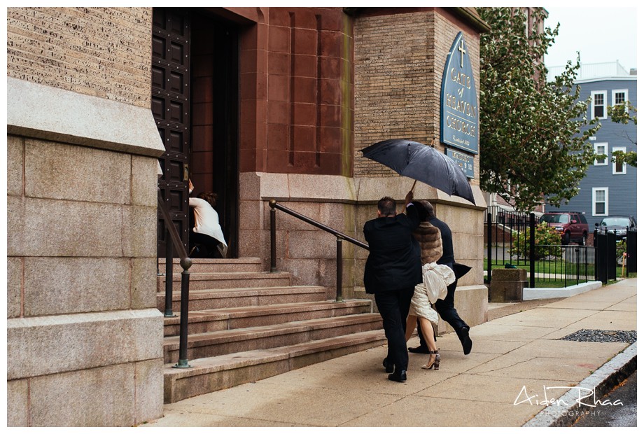 bride arriving at church for ceremony