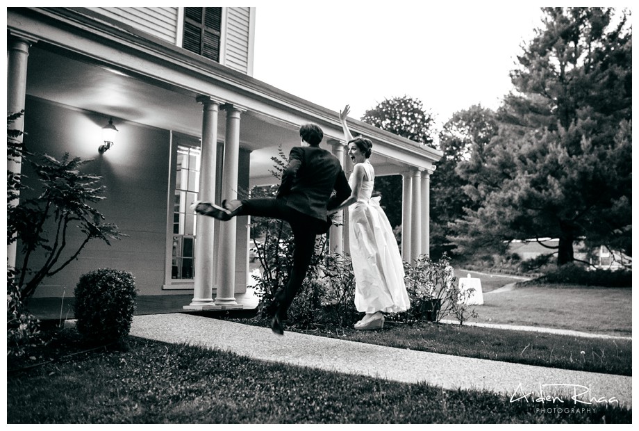 awesome jumping shot of bride groom